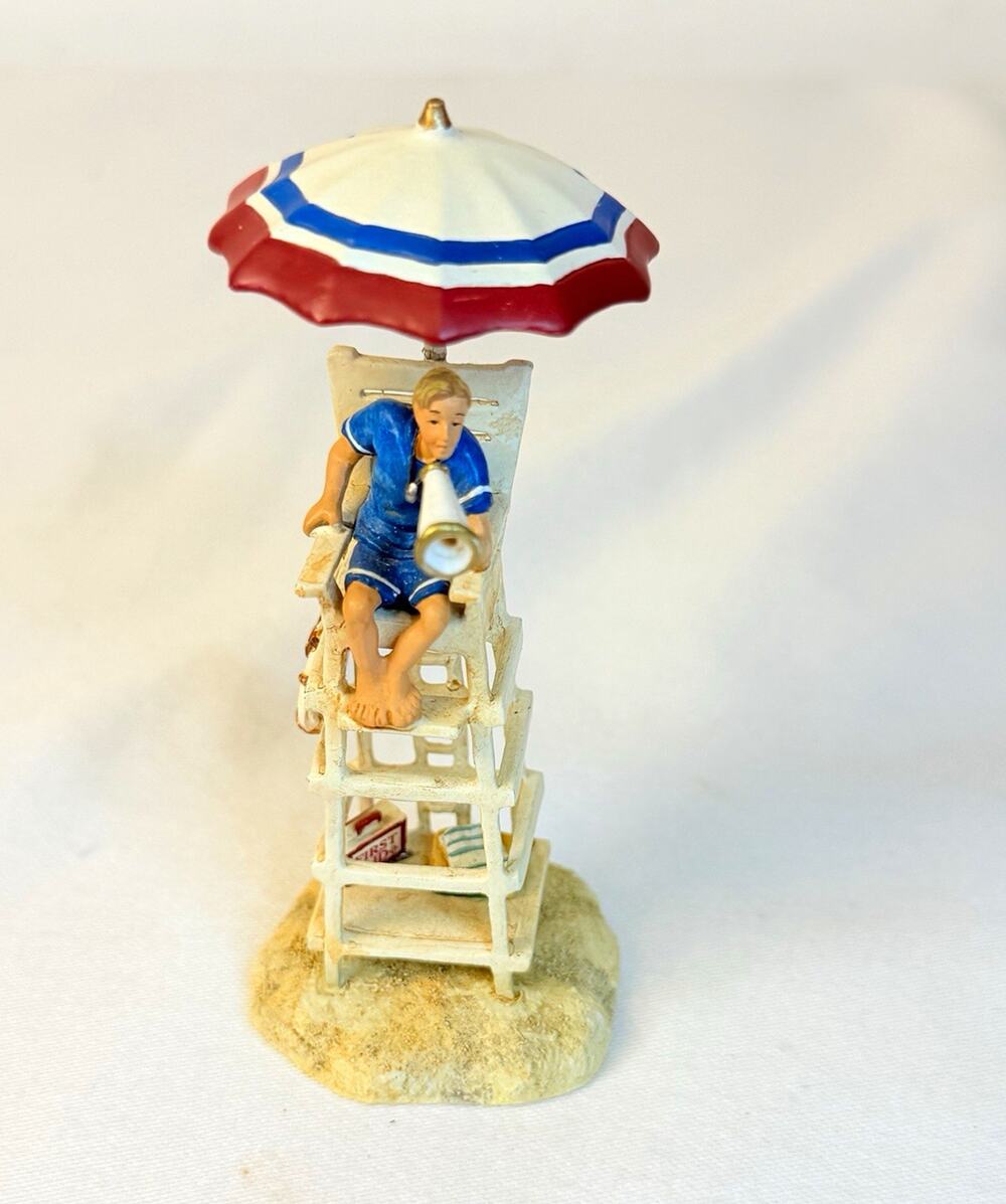 Season’s Bay Dept 56 Mini Villages Life Guard On Duty Figurine # 53423- Read